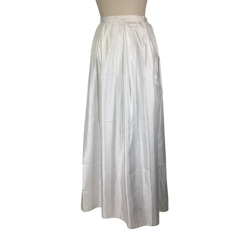 Vermillion Designs Custom White Acetate Pleated Maxi Skirt NWT Formal S 26 Waist